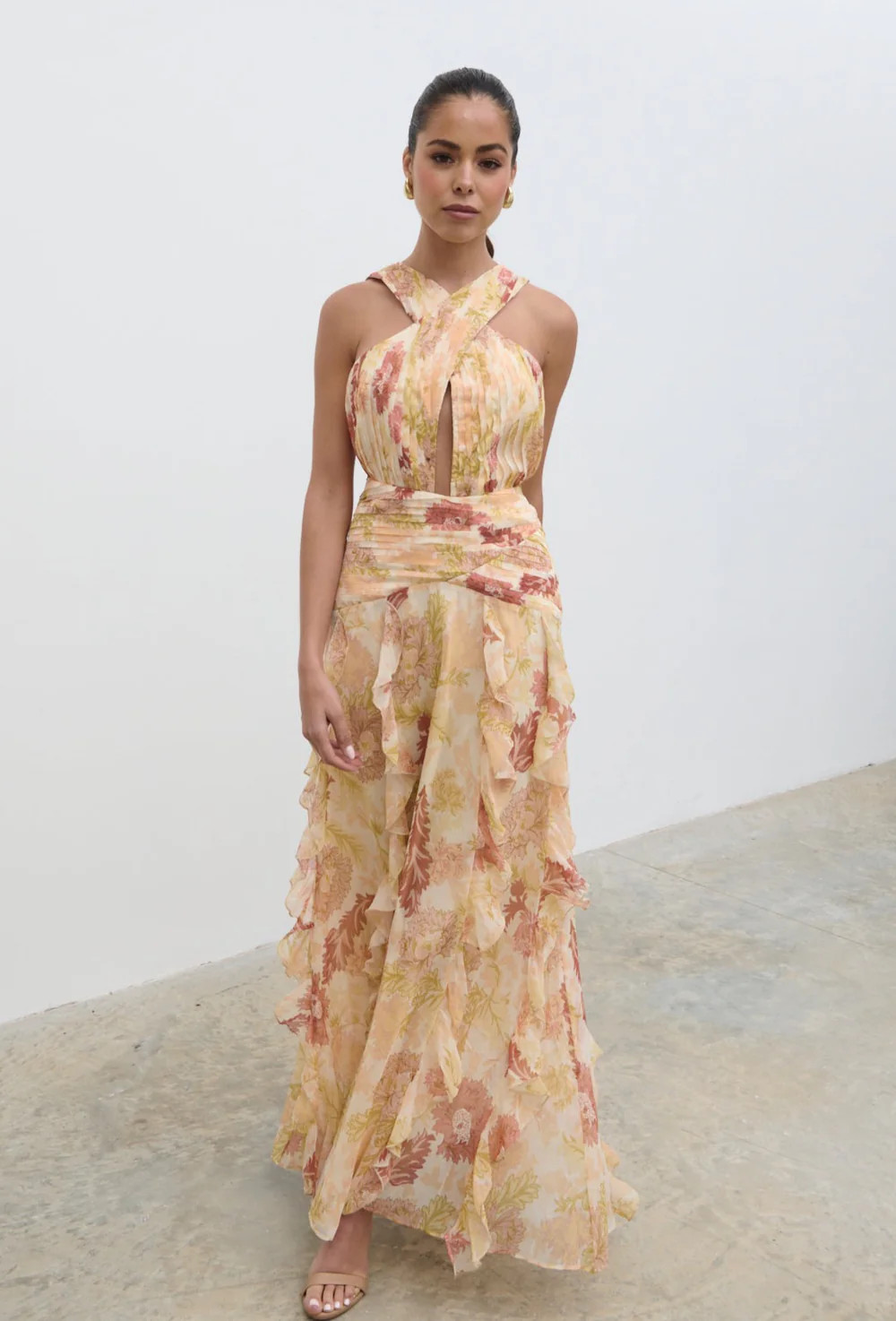 Brielle Maxi Dress - Terracotta Petal | Pretty Lavish (UK)