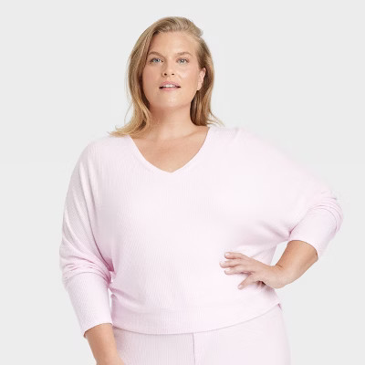 Women's Cozy Ribbed Pullover - Auden™ Pink 1X | Target