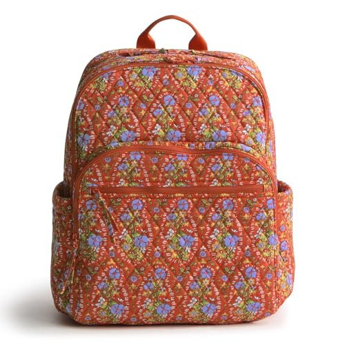 Vera Bradley Women's Large Bancroft Backpack - Premium Cotton, Garden Paisley, One Size | Amazon (US)