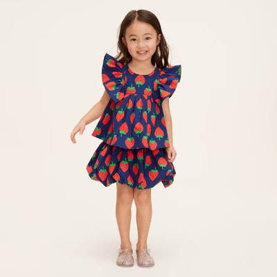 Toddler Strawberry Print Flutter 2pc Top and Bottom Set - kate spade new york x Target Navy/Red 4... | Target