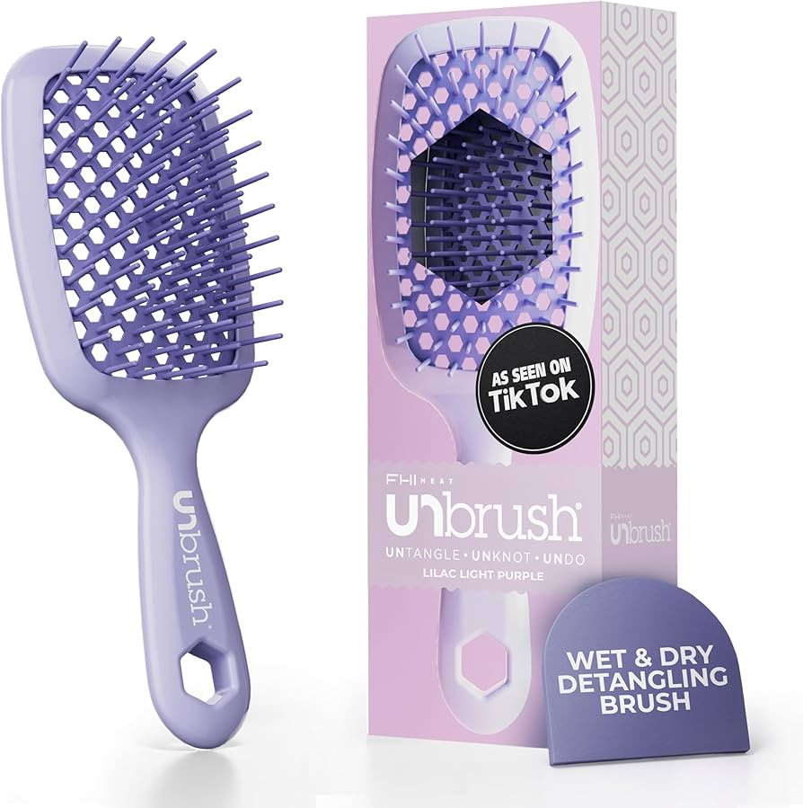FHI HEAT UNbrush Wet & Dry Vented Detangling Hair Brush, Lilac Light Purple | Amazon (UK)
