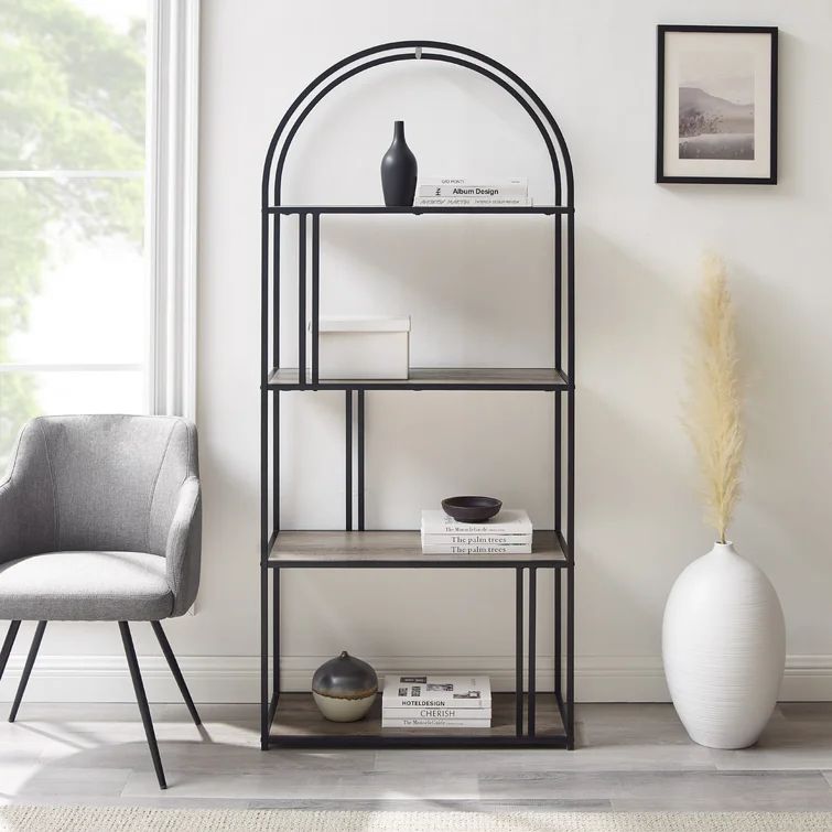 Helfer 68'' H x 30'' W Steel Geometric Bookcase | Wayfair Professional