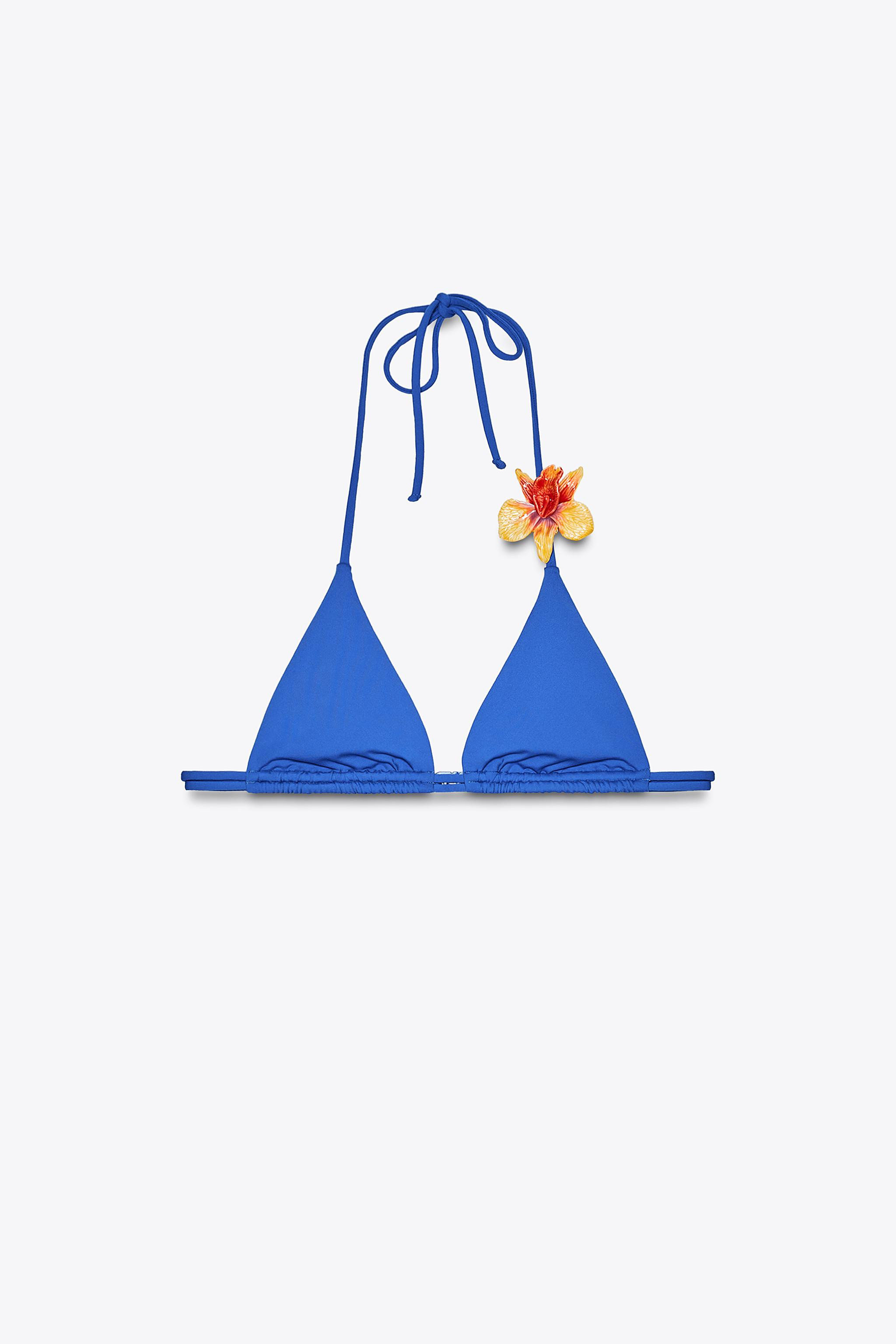 FLORAL TRIANGLE BIKINI TOP | Zara US