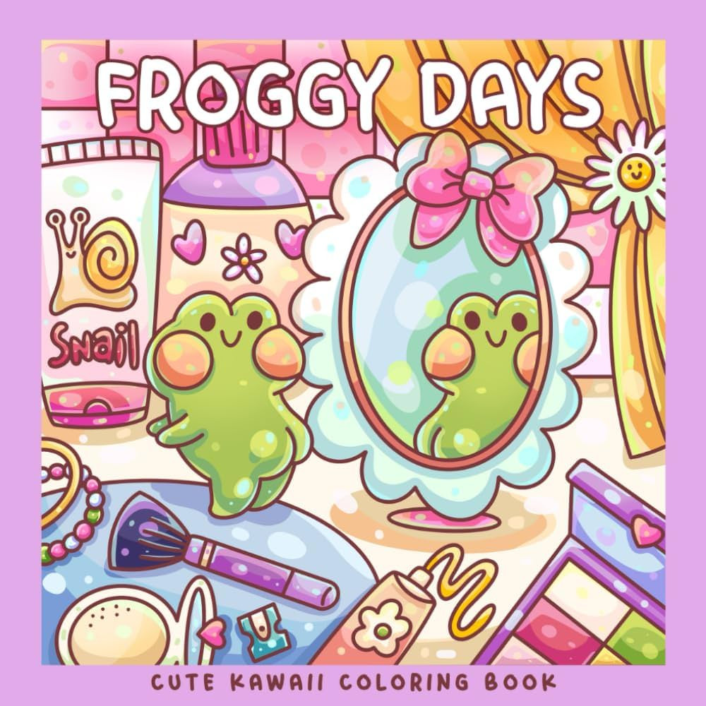Froggy Days: A Kawaii Frog Coloring Book for Kids and Adults: Adorable Frog Adventures in Relaxin... | Amazon (US)