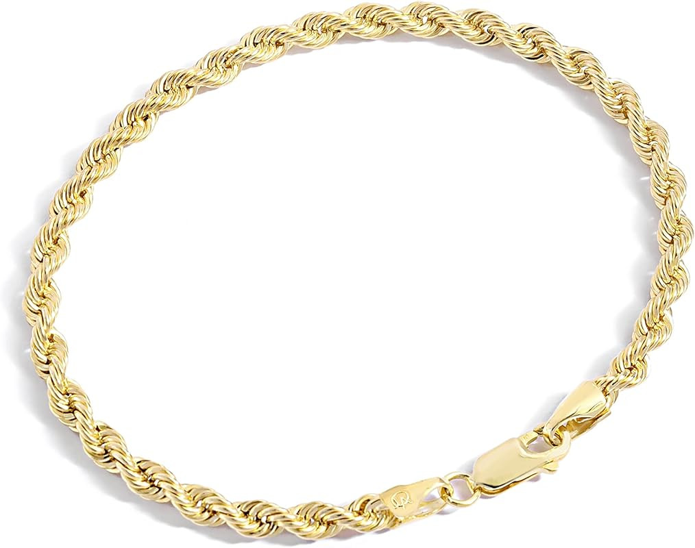 Jewelry Atelier Gold Filled Chain Bracelet Collection - 14K Solid Yellow Gold Filled Rope Chain B... | Amazon (US)