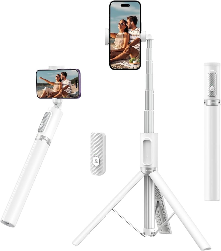 ATUMTEK 55" Selfie Stick Tripod, All-in-one Extendable Aluminum Phone Tripod with Rechargeable Bl... | Amazon (UK)