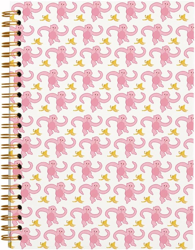 QUICQOD Monkey Funny Pink Notebook Journals,Cute Notebook for Teen Girls Women Monkey Lovers,Hard... | Amazon (US)