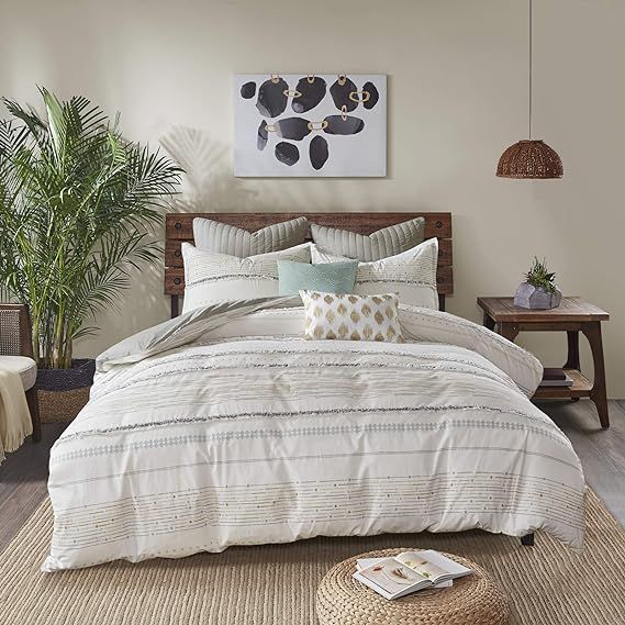 INK+IVY 100% Cotton Comforter Mid Century Modern Design All Season Bedding Set, Matching Shams, K... | Amazon (US)