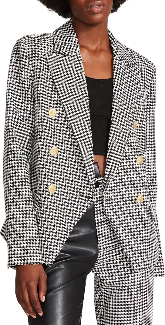 Steve Madden Naomi Houndstooth Cutaway Blazer | Nordstrom | Nordstrom