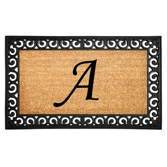 Callowaymills 2-ft x 3-ft Natural/Gold Coir/Rubber Rectangular Indoor or Outdoor Decorative Door ... | Lowe's