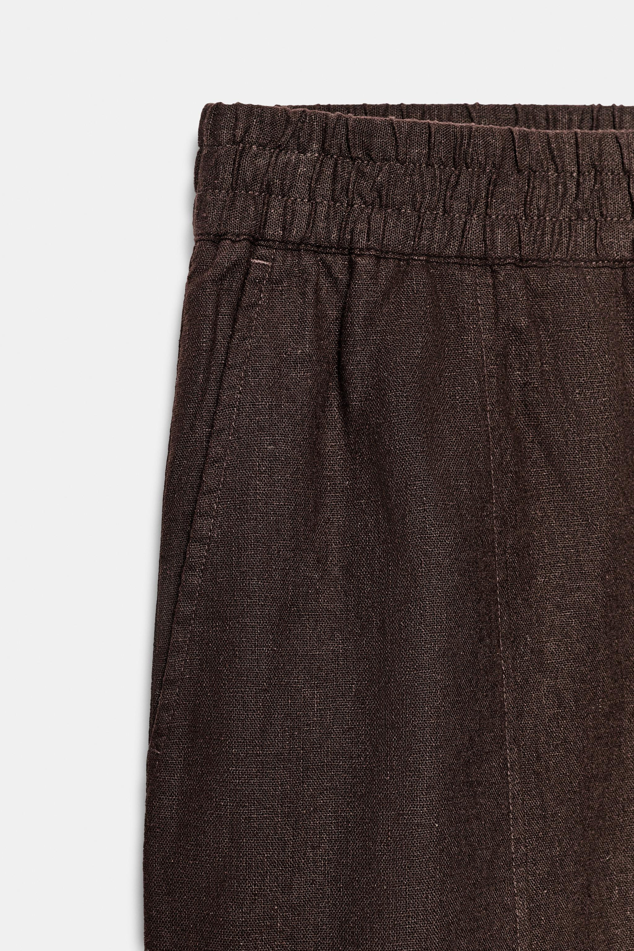LINEN BARREL PANTS | Zara US