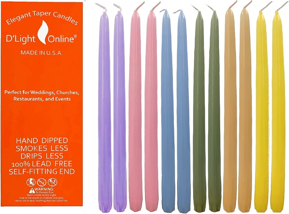 D'light Online Elegant Seasonal Spring Pastel Taper Candles Premium Quality - Hand-Dipped, Driple... | Amazon (US)