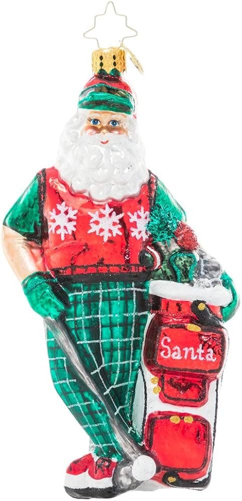 Christopher Radko Hand-Crafted European Glass Christmas Decorative Ornament, Jolly Golfer Santa | Amazon (US)