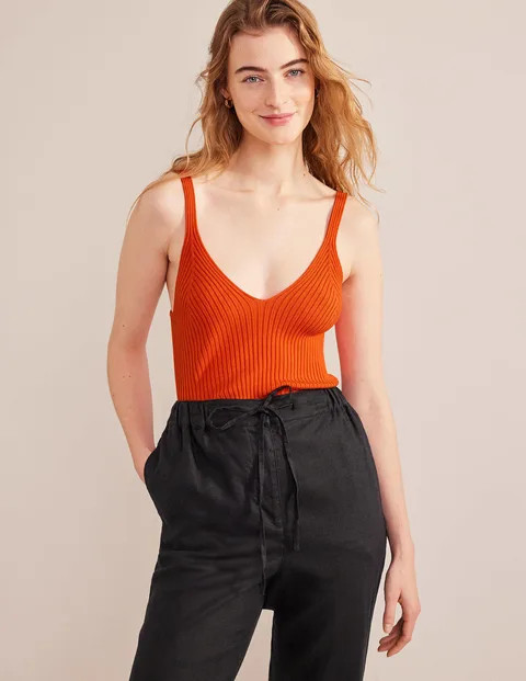 Ribbed Vest Top - Kumquat | Boden (US)