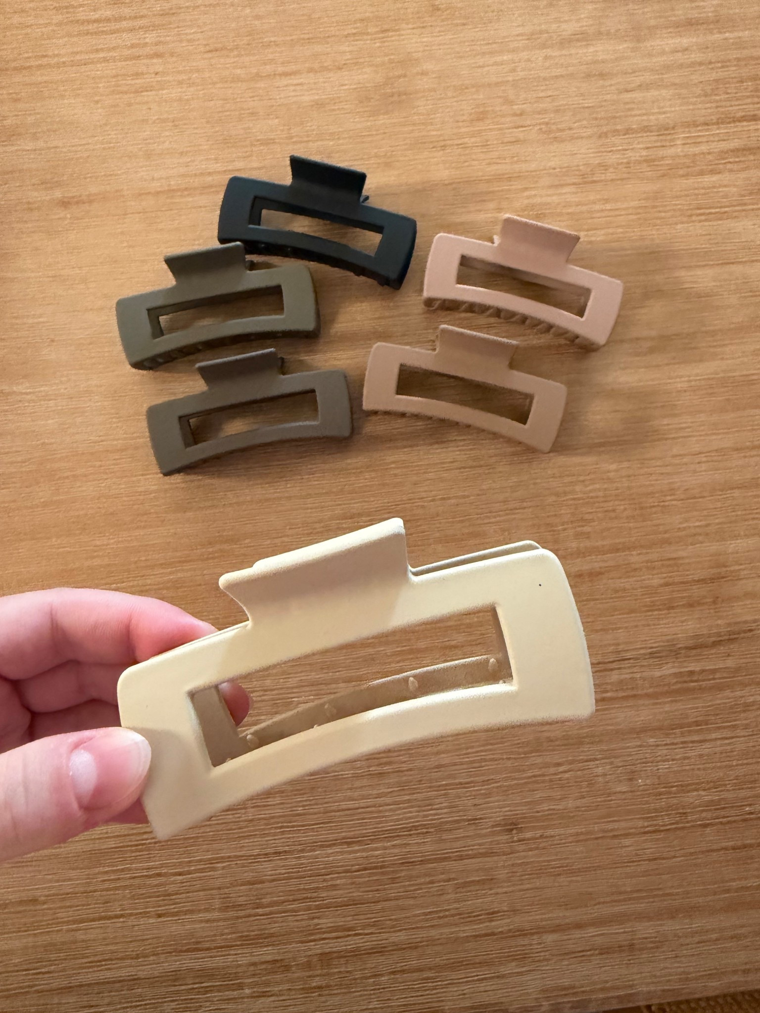 Finally upgraded my claw clip situation 😅 I’ve been hanging onto my last surviving clip for dear life because the rest of the pack I bought years ago have slowly snapped. I grabbed these larger clips since my hair is longer now and I don’t know why I waited - I was convinced a big clip would look obnoxious, but this one is the perfect “holds everything” size without looking silly huge. I got the color Coffee, and it comes in a bunch of really cute colors. Also love the square shape - it actually grips and stays put.

claw clip, large claw clip, extra large claw clip, square claw clip, hair clip, hair claw, claw clip for long hair, claw clip for thick hair, strong hold claw clip, non slip claw clip, neutral claw clip, brown claw clip, coffee claw clip, cute claw clips, claw clip set, hair accessories, everyday hair accessories, mom hair, quick hair style, easy updo, messy bun clip, postpartum hair, get ready routine, bathroom essentials, Amazon hair clip

#LTKmomlife #LTKselfcare #LTKBaby