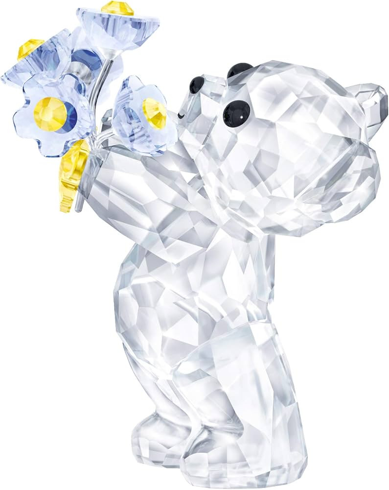 SWAROVSKI Kris Bears Forget Me Not, Clear Swarovski Crystal with Blue and Yellow Accents, Part of... | Amazon (US)