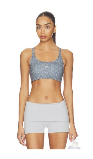 Running Printed Mini Crop Sports Bra in Light Solid Grey & Onix Print | Revolve Clothing (Global)