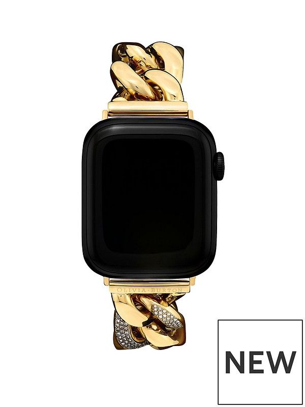 Olivia Burton Gold Chain Apple Watch Bracelet with Floral Link. 38 mm , 40 mm , 41mm. | Very (UK)