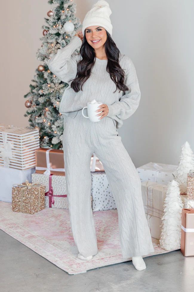 Forever Winter Cable Knit Lounge Pants | Pink Lily