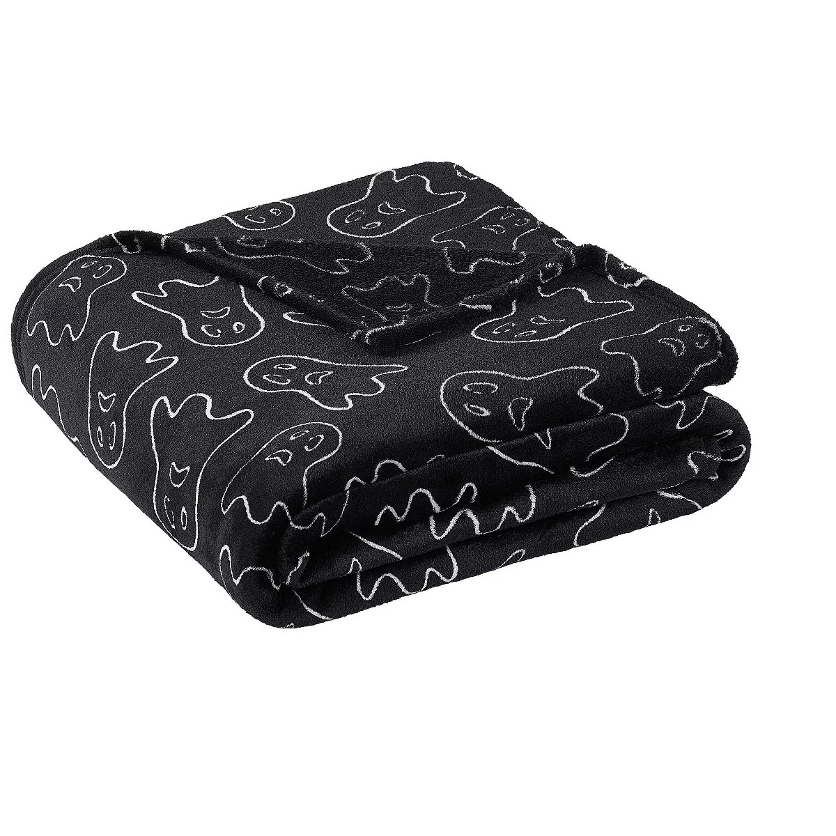 Kate Aurora Scary Halloween Ghosts Black & White Oversized Accent Throw Blanket - 50 in. x 70 in. | Target