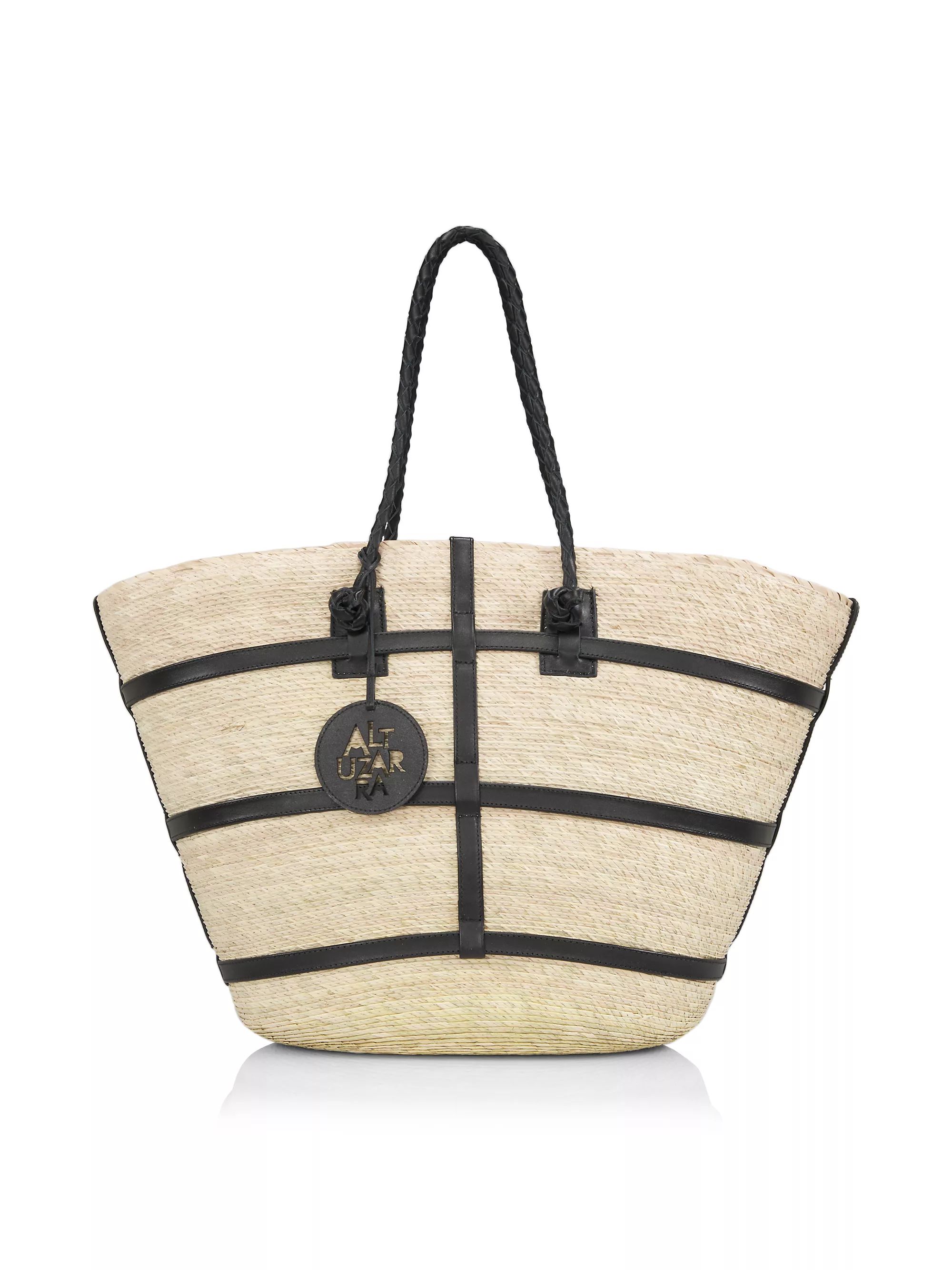 Watermill Leather-Trimmed Straw Tote | Saks Fifth Avenue
