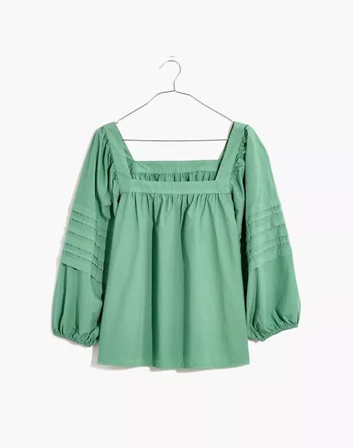 Square-Neck Pleat-Sleeve Top | Madewell