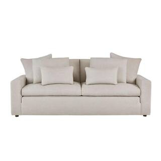 Daymont Acuff Biscuit Beige Straight Standard Sofa (91.5 in. W x 36 in. H) | The Home Depot