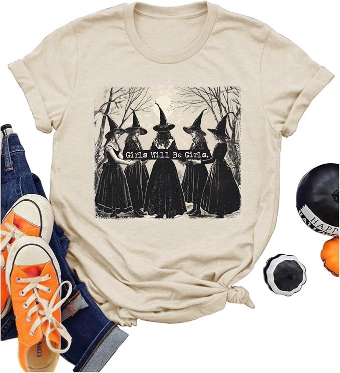 Basic Witch Halloween T Shirt Women Vintage Graphic Coffee Tees Shirt Short Sleeve Casual Funny H... | Amazon (US)