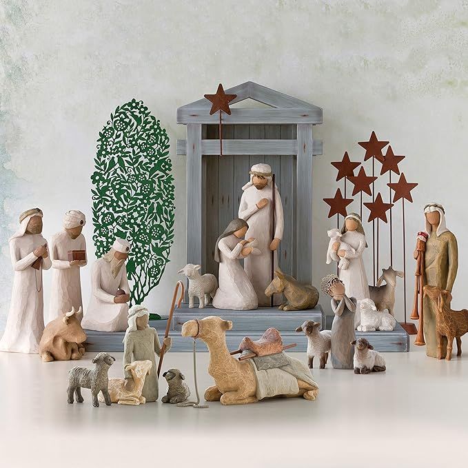 Willow Tree Shepherd and Stable Animals, Sculpted Hand-Painted Nativity Figures, 4-Piece Set | Amazon (US)