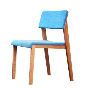 Vifah Danish Spunk Armless Dining Chair in Blue | Cymax