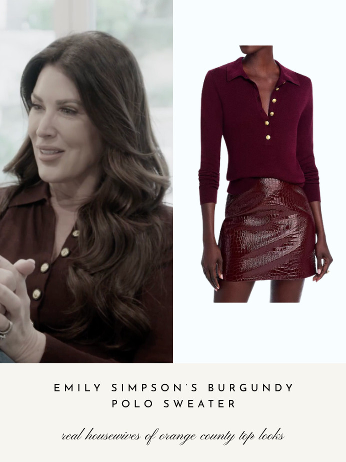 Emily Simpson's Burgundy Polo Sweater 

 