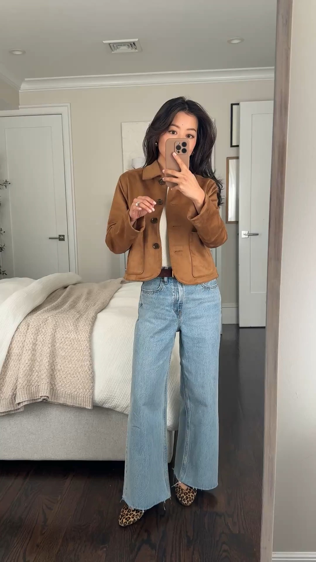 Abercrombie site wide sale + code AFJEAN for a stackable 15% off. 

These jeans are great for wearing with sneakers or flats! They’re cropped so I got regular length. 

They run a little short so If you’re even a few inches taller than me, you could do Long for full length 

• suede look button-through jacket xxs - Love this Parisian -inspired style! Torso is a great shorter length for petites. I folded the sleeves under 1 inch and they stay in place fairly well. 

• rib slash top in cream xxs 

• AF High Rise Crop Wide Leg Jean 24 Regular - these are just a tad shorter than the inseams listed online. Instead of petite, I got  regular for a full length on me. They hit about half inch from the ground on me with sneakers or flats (looser relaxed fit at the waist) 

• Madewell essential belt xxs 

• Sezane leopard matilda ballerina flats - worn with heel lifts so they don’t rub my ankles 


#LTKStyleTip #LTKFindsUnder100 #LTKPetite