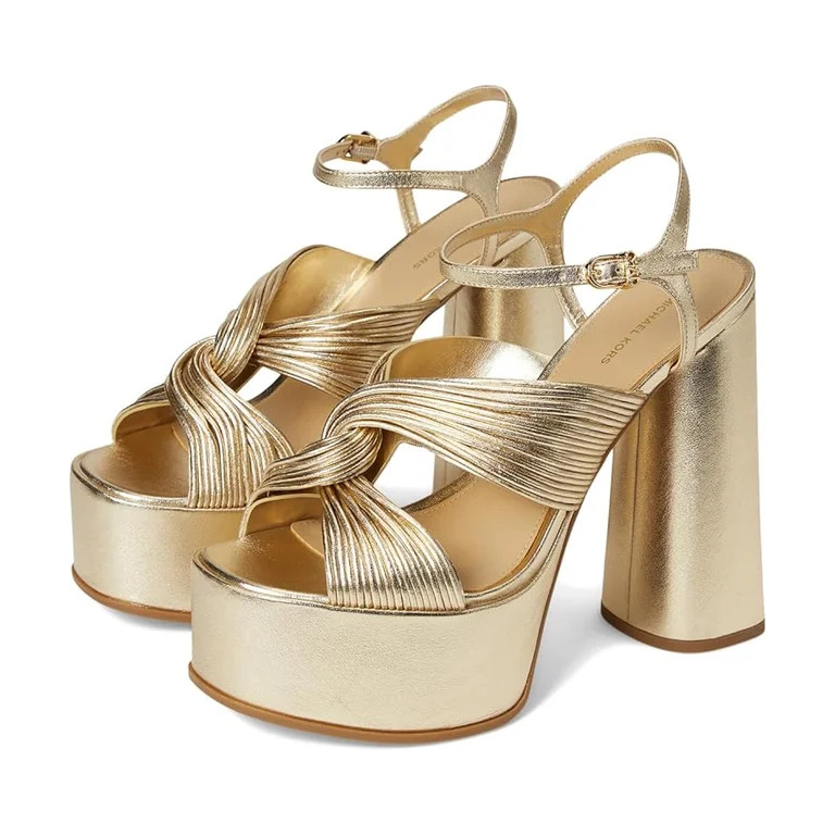 Michael Kors PALE GOLD Women's Alessia Metallic Platform Sandal, US 7.5 | Walmart (US)