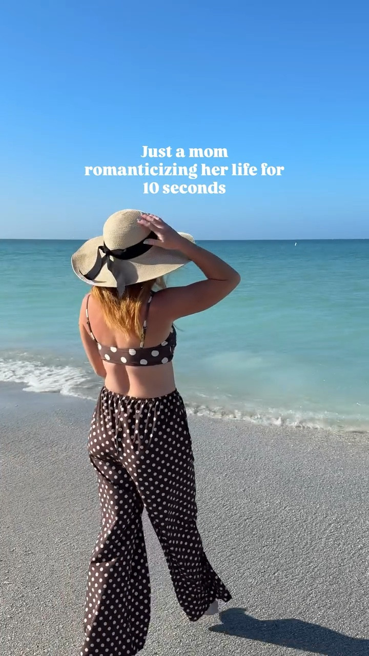 Before the snack request start rolling in 🙃 Literally NOTHING like a beach day. I got so many compliments on this set. The pants are such a great piece and so versatile! I wore them to a birthday party with a tank right after the beach! 

Comment SWIM for links & use code  ERICA10 For 10% off