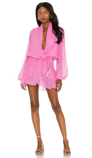 X REVOLVE Lurex Dress in Fuchsia | Revolve Clothing (Global)