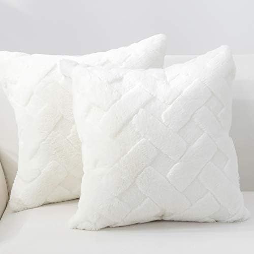 Cozy Bliss Set of 2 Faux Fur Pillow Covers Luxury Super Soft Plush Fleece Throw Pillowcase, Textu... | Amazon (US)