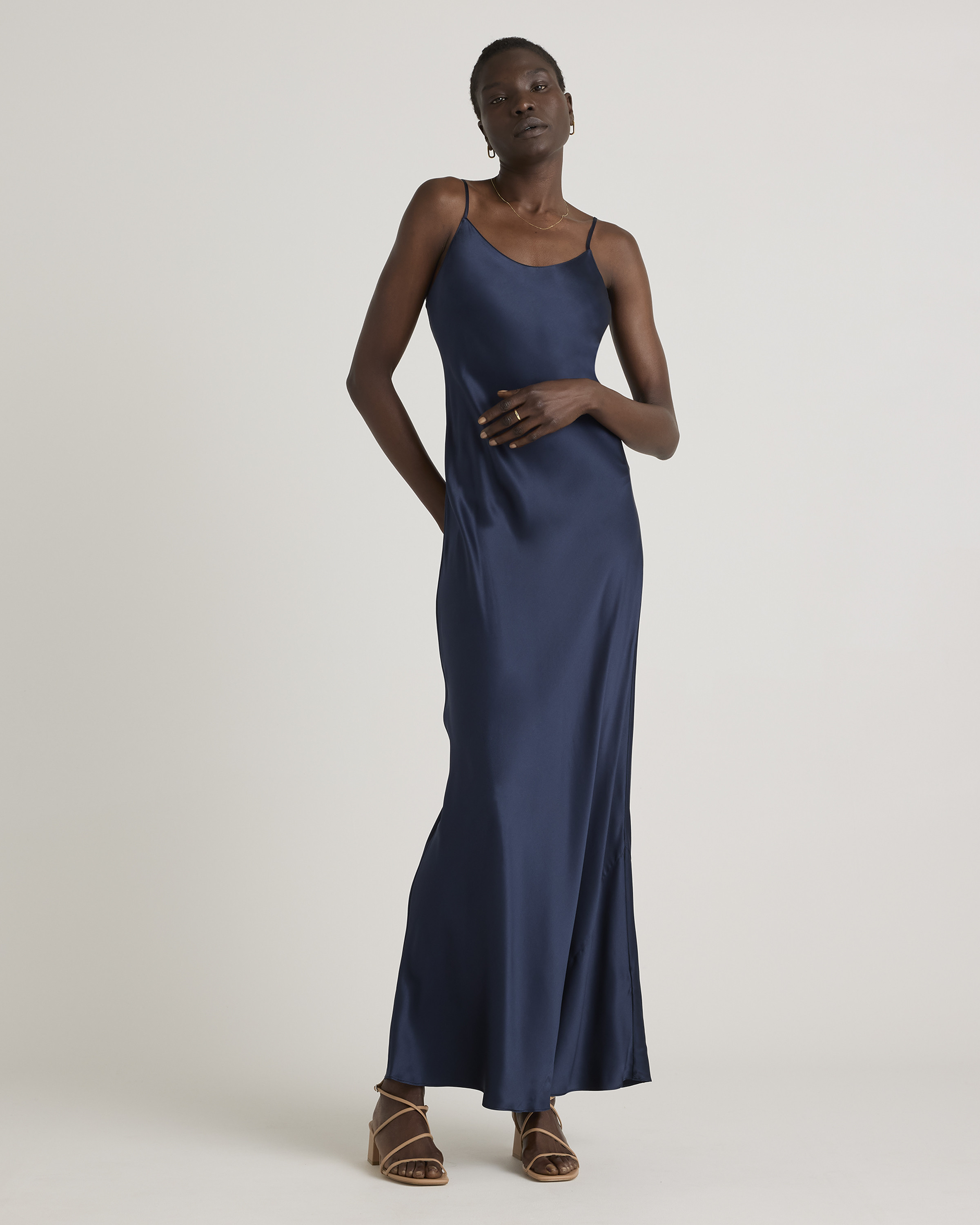 Quince | Women's Maxi Slip Dress in Black, Size Small, Mulberry Silk | Quince