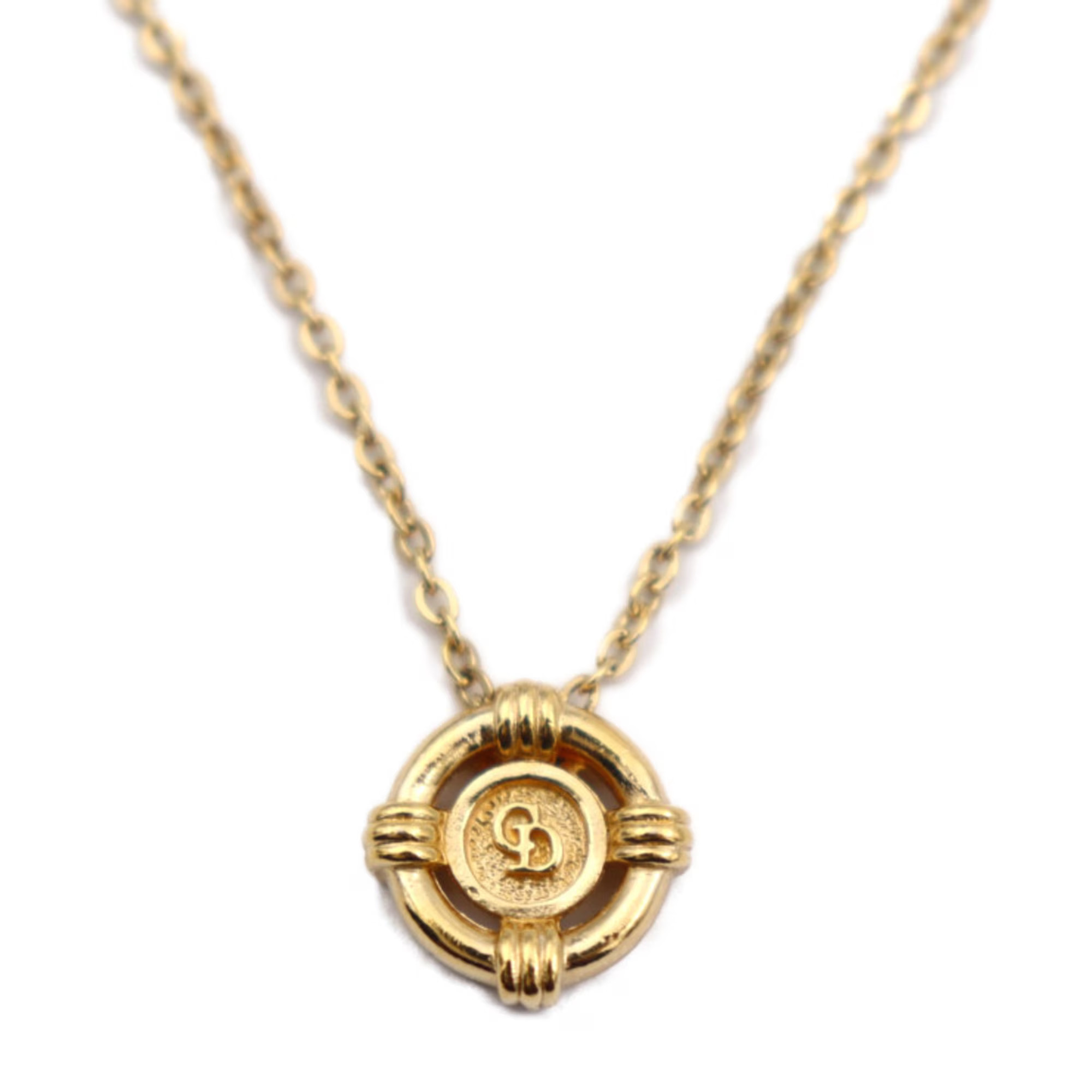 Pre-Owned Christian Dior Dior Necklace Metal Gold Pendant CD Logo (Good) | Walmart (US)