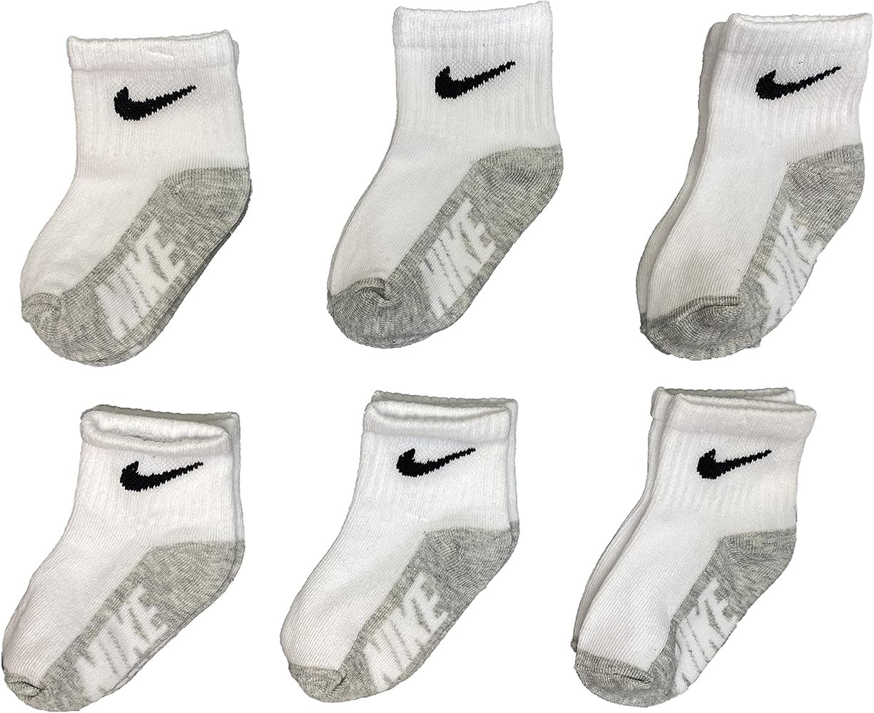 Nike Baby Lightweight Ankle Socks 6 Pack (White(MN0659-001)/Grey, 12-24 Months) | Amazon (US)