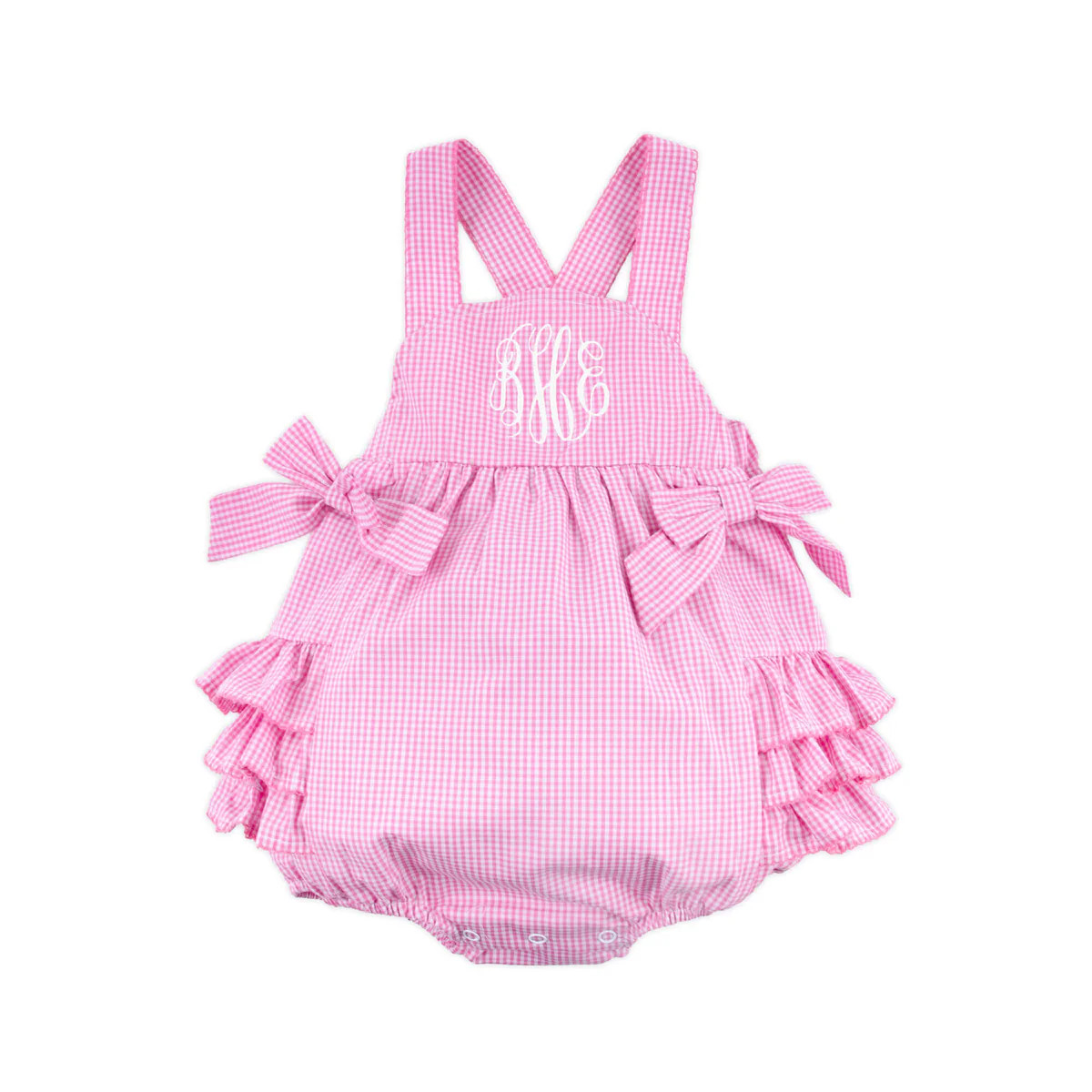 Pink Gingham Tie Strap Bow Bubble | Classic Whimsy