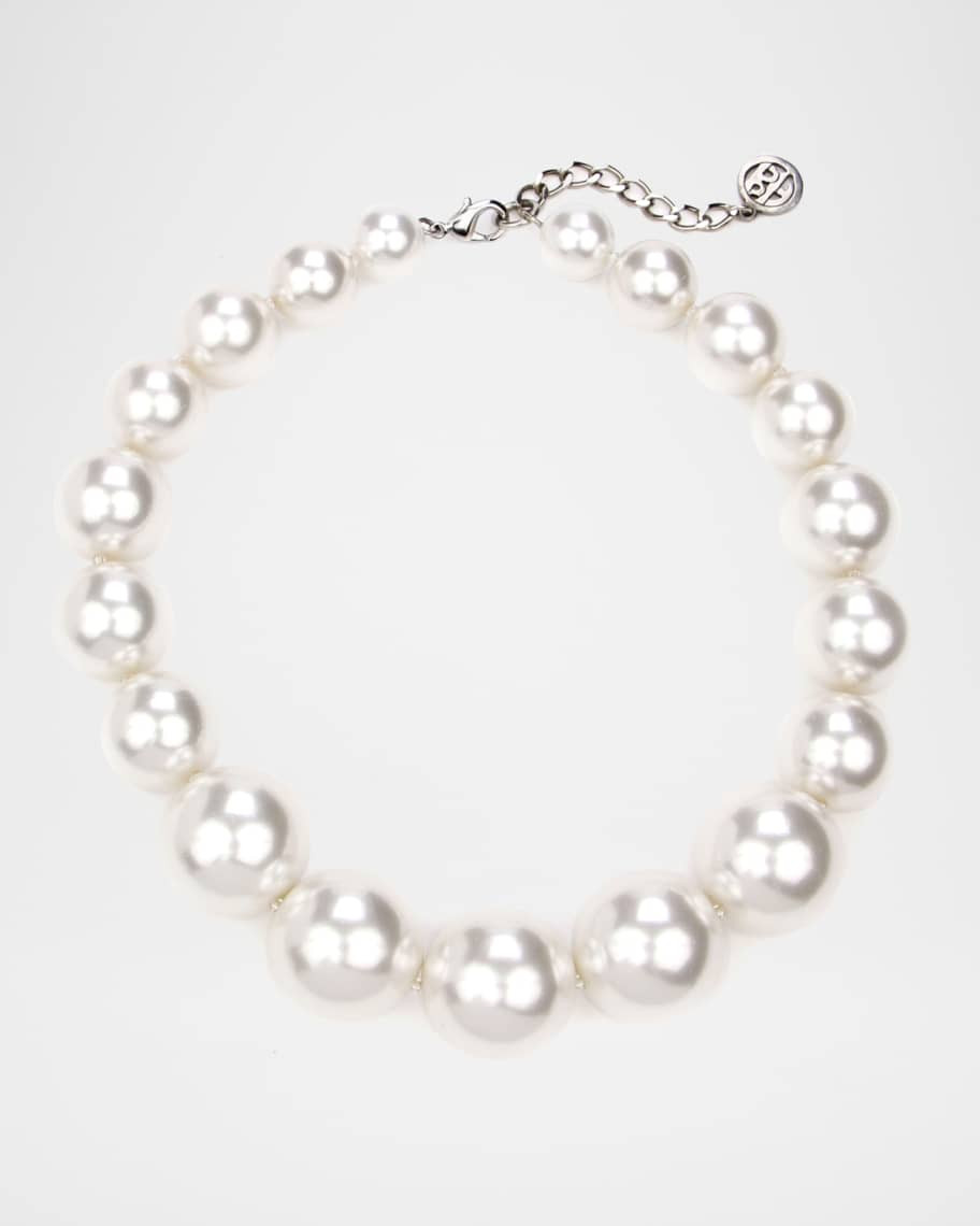Ben-Amun White Glass-Pearl All Around Necklace | Neiman Marcus