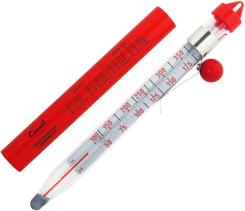 Escali AHC3 NSF Certified Precision Classic Candy/Deep Fry/Confection Glass Thermometer, Red/Clea... | Amazon (US)