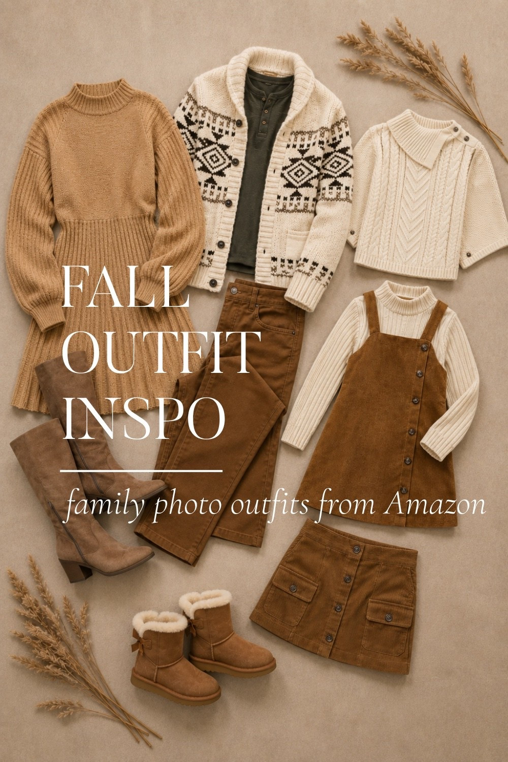 Coordinating fall family photo outfits, all from Amazon. Warm neutrals like camel, cream, and cognac brown are a great palette for fall family sessions, and laid out together you can see how easily the pieces mix. It works at golden hour in a field, among the fall foliage, or at a park, and it comes together for the whole family without much fuss. Shop the individual pieces below for mom, dad, kids, and toddlers. All Amazon finds.
#LTKmomlife #LTKSeasonal #LTKKids