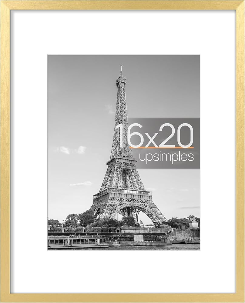 upsimples 16x20 Picture Frame, Display Pictures 11x14 with Mat or 16x20 Without Mat, Wall Hanging... | Amazon (US)
