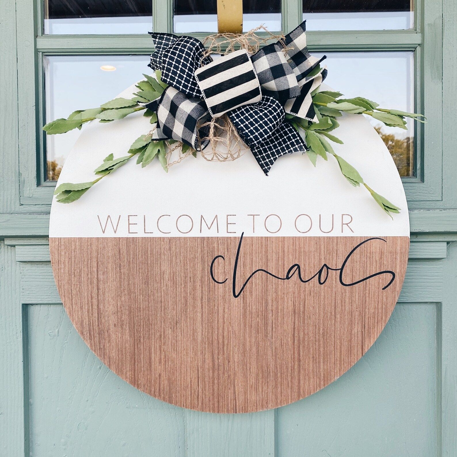 welcome to our chaos | welcome door hanger | door sign | door decor | door hanger | welcome door ... | Etsy (US)
