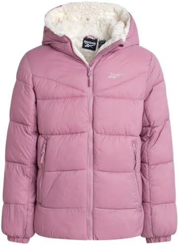 Reebok Girls Winter Coat - Heavyweight Quilted Sherpa Lined Parka Puffer Jacket - Warm Winter Jac... | Amazon (US)