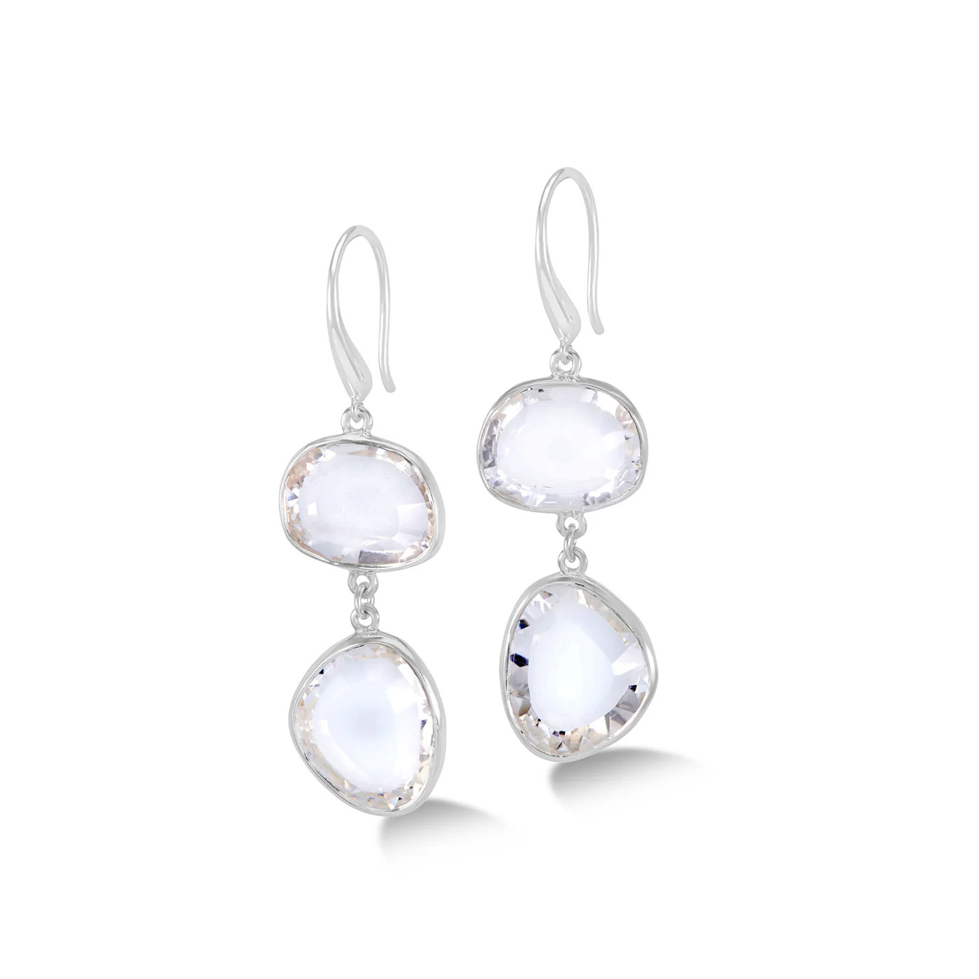 Rock Crystal Pebble Drop Earrings | Dower & Hall