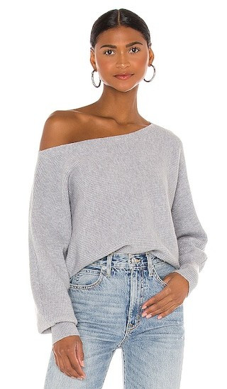 x REVOLVE Winifred Wide Neck Sweater in Grey | Revolve Clothing (Global)