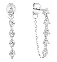 CAITLYNMINIMALIST 18K Gold Sterling Silver Chain Loop Dangle Drop Stud Earrings Gift for Women | Amazon (US)