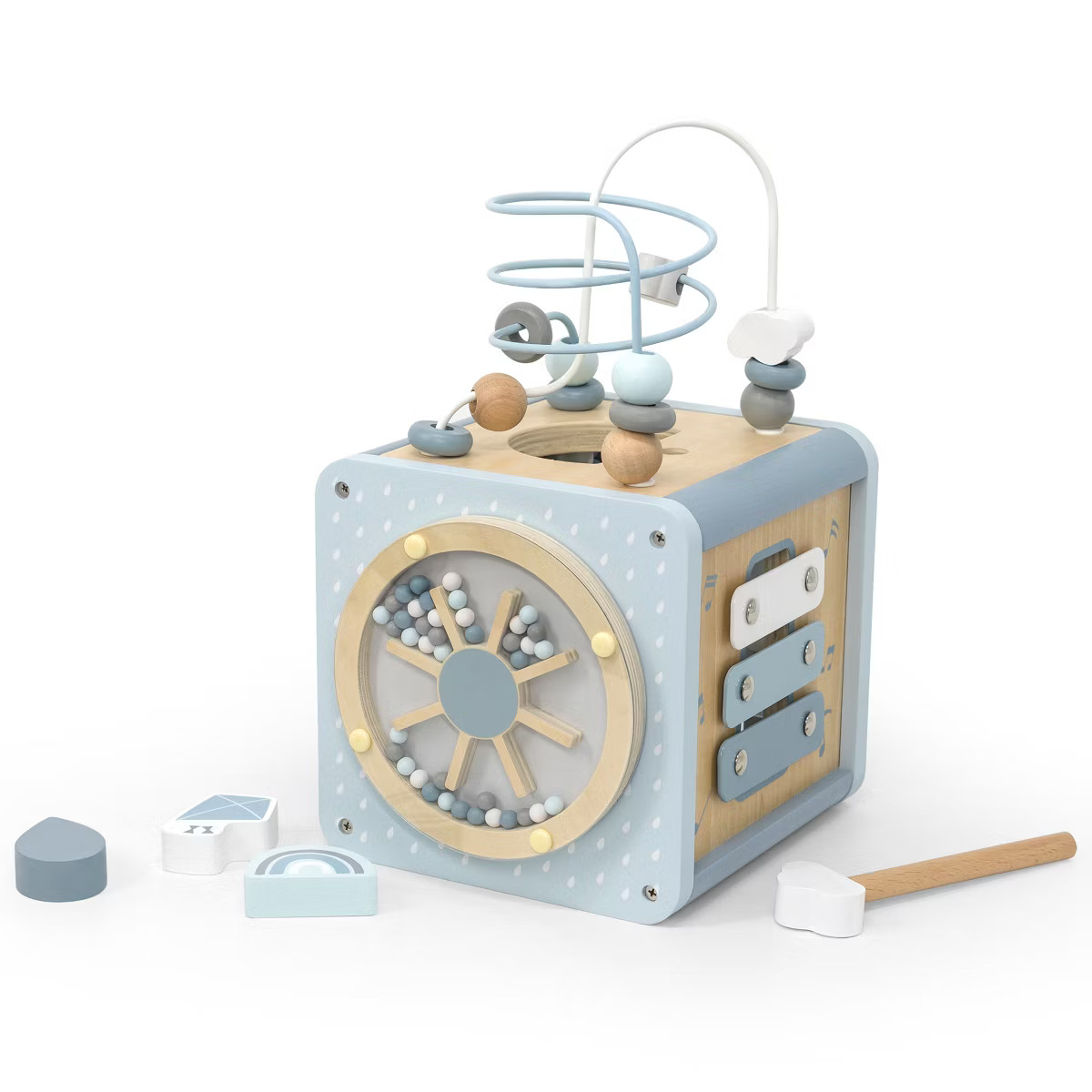 Label Label: 5-in-1 Wooden Activity Cube - Shape Sorter, Baby & Toddlers Ages 1+ | Target